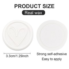 60Pcs White Double Layer Love Pattern Wax Seal stickers Envelope Seal Stickers