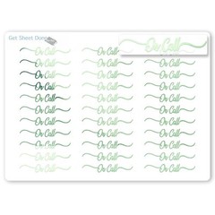 On Call  Script Planner Stickers / 30 Gold Foiled Text Headers (1.5″) /  Wo…
