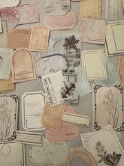 180+ Vintage Botanical Pastel Junk Journal Ephemera Scrapbook Journaling Cards