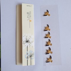 2009 MIDORI 6x Golden Flying Birds Stickers Mitsukoshi Japan Japanese Gift RARE