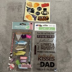Fathers Day Fishing Tool Stickers Jolee’s Boutique EK Success Phrase