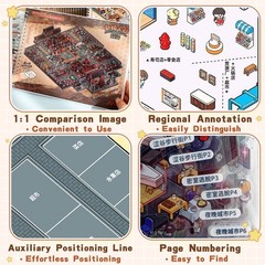 10 Sets Big Size DIY 3D Sticker Scene Collection Book Isometric Miniature Cozy R