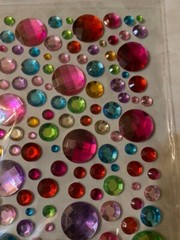 ADHESIVE GEMSTONES MULTI-COLOR MULTI-SIZE GEMSTONES 100PCS