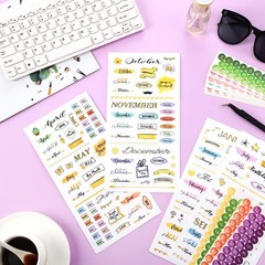 4 Sheets Aesthetic Monthly Planner Stickers Calendar Stickers Planner Accesso…
