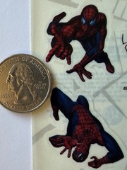 SPIDER-MAN Mylar Stickers(22pc) Marvel•Vintage 2002•Cartoon •Movie•Card Making•