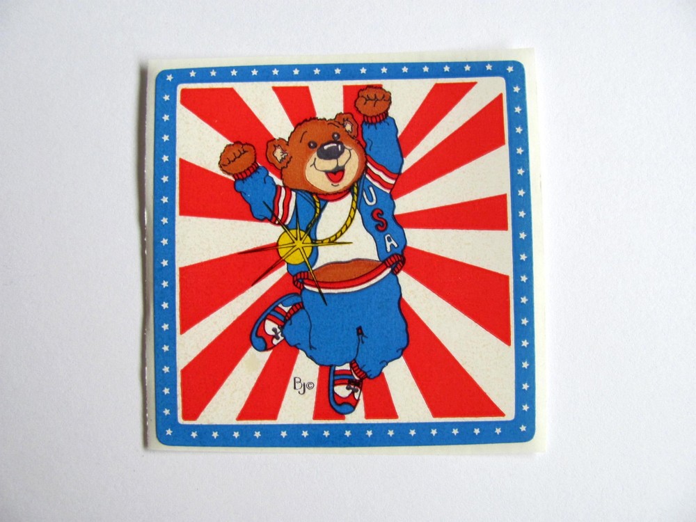 Vintage BJ Teddy Bear Stickers – Soccer Lollipop Baby Gold Medal – You Choose