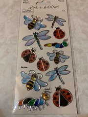 STICKABILITIES THE PAPER STUDIO EPOXY METAL COLORFUL FUN BUGS INSECTS 12 PCS