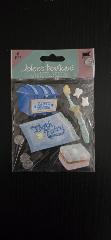 RARE Jolee’s Baby’s 1st Tooth Toothbrush Fairy Scrapbook Stickers