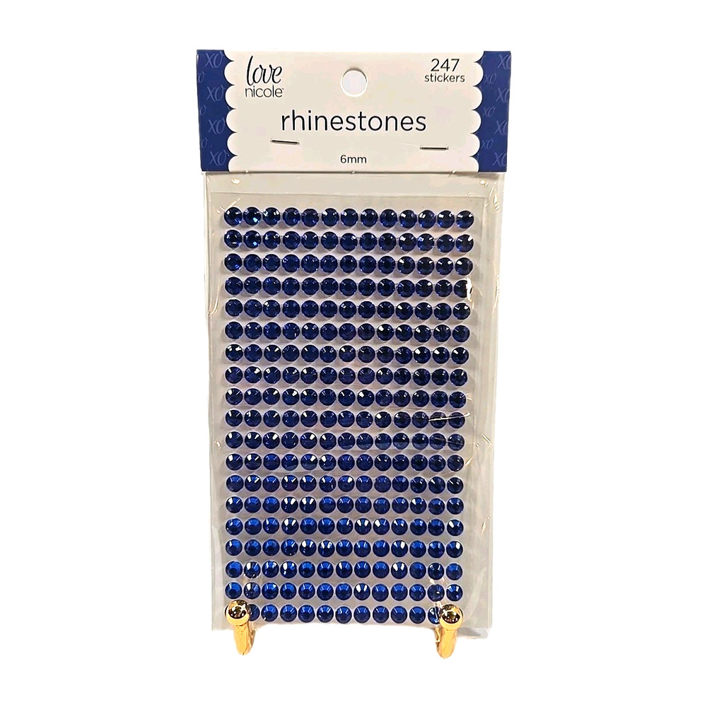 New Love Nicole Blue Rhinestone Stickers 6MM Craft Embellishment 247 Count