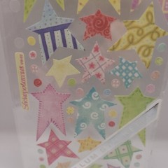 Sticko Velum Pastel Easter Star Pink Purple Yellow Stickers Scrapbook Journal