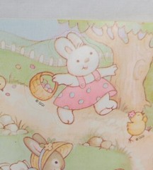 Vintage Gibson Easter Sticker Sheet Anthropomorphic Bunnies Chicks Pastel 80s