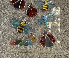 Stained Glass Insect Butterfly Ladybug Dragonfly C-thru Stickers New Loose Sheet