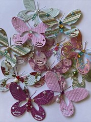FANCY BUTTERFLY Pre-Made Die-Cuts (2pc)Victorian•Steampunk•Filagree •Glittered••