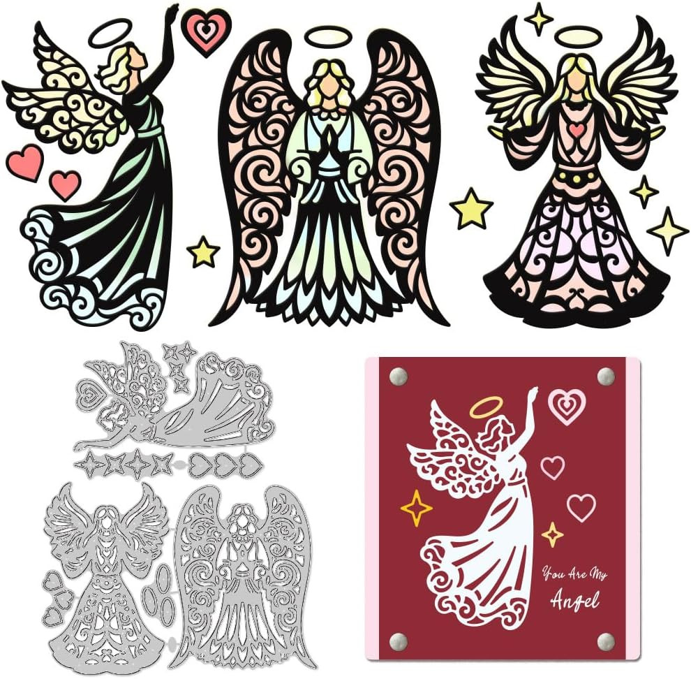 Hollow Angel Silhouette Metal Die Cuts for Greeting Card Making | Carbon Steel C