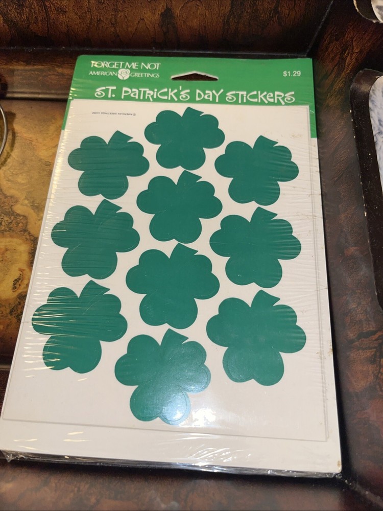 Vintage Shamrock Stickers St. Patrick’s Day Forget Not American Greetings Irish
