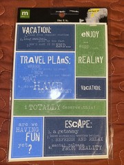 Making Memories Stickers Vacation» 2 Sheets Travel Plans Words Escape 2004 New