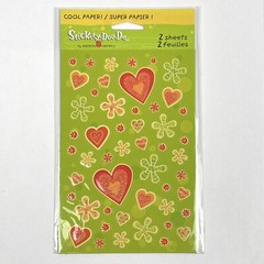 NEW Stickety Doo Da GLITTERY HEARTS FLOWERS American Greetings Stickers 2 Sheets