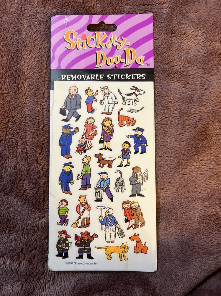 Gibson Stickers Greetings Stickety Doo-Da Removeable Occupations Dr Police 1997