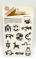 Vintage Astroline Southwest Stickers Mimbres Art Black and White 2 sheets NOS