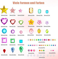 3165Pcs Gem Stickers Crystal Crafts – Self-Adhesive Stickers, Sticker Earrings,
