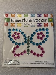 Butterfly Rhinestone Sticker Design 59 Stones Scrapbook Arts Crafts Pink Blue