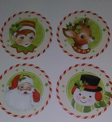 24 Susan Winget Christmas Sticker Sheet Vintage Angel Santa Snowman Horse Sleigh