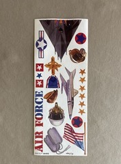 Sheet Of “Air Force” Stickers~Sheet Is 12” X 4 1/2” & Includes 20 Stickers, New!