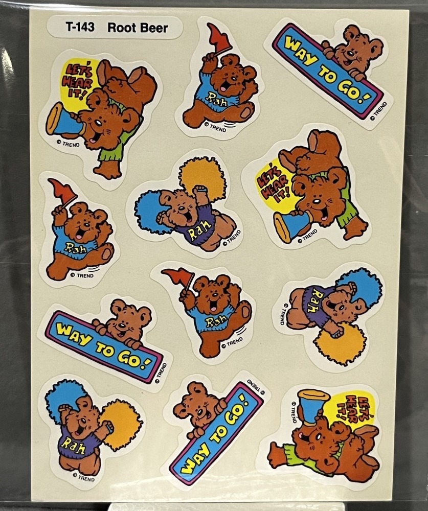 Rare Vintage Food Smell Stickers Scratch N And Sniff Way to Go Root Beer Bears