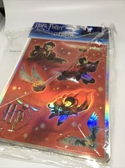 Harry Potter Quidditch Gryffindor Stickers 2004 Red Foil Metallic Lot of 2