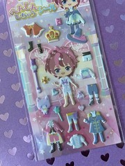 Kawaii Sticker Red Hair Boy Dress Up Puffy Stickers