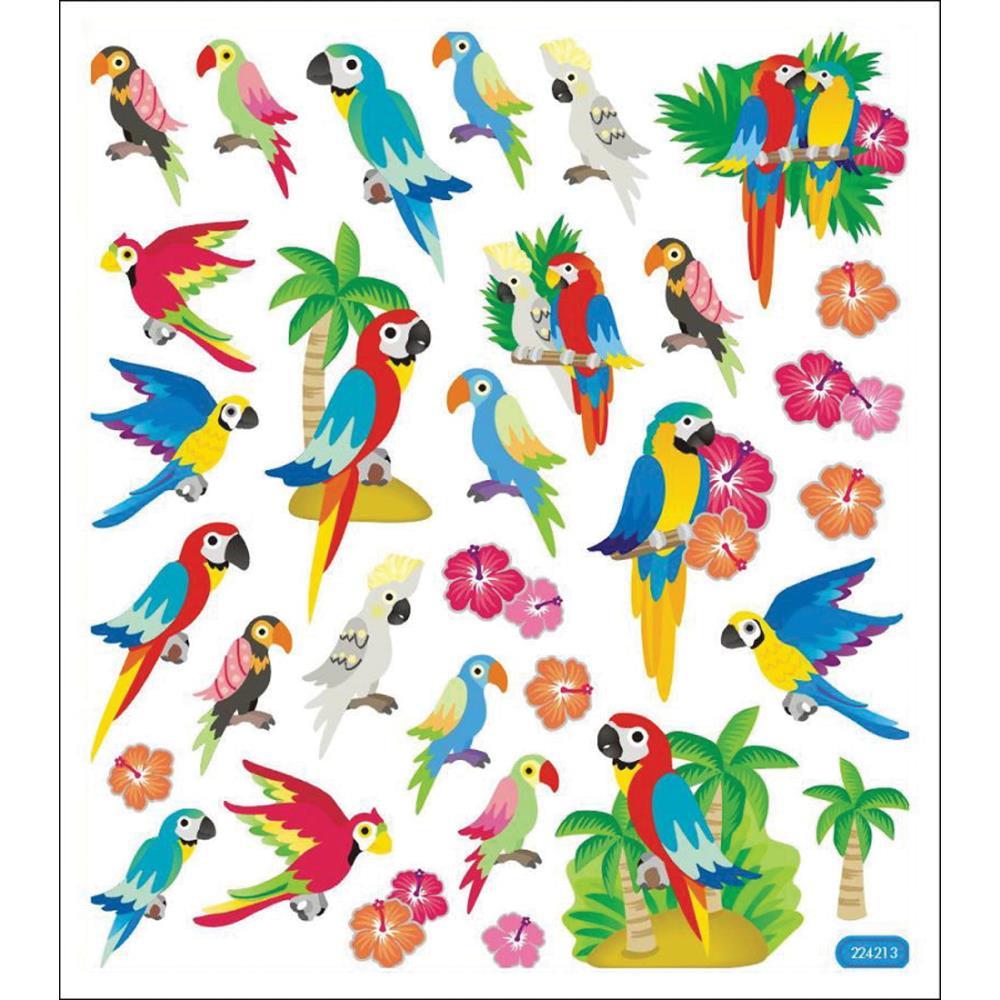 Scrapbooking Crafts Stickers Sticker King Parrots Muti-Colors Trees Sand Repeats