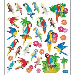 Scrapbooking Crafts Stickers Sticker King Parrots Muti-Colors Trees Sand Repeats