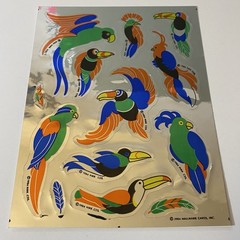 Vintage Hallmark 1984 Razzle Dazzle Bird Stickers