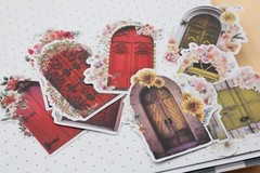 Flower deco door washi stickers | door Stickers color romantic flower stickers