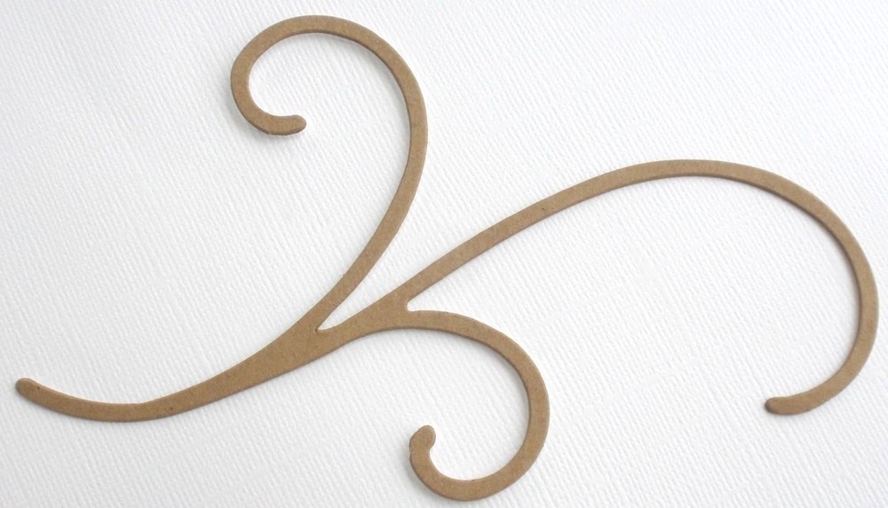 {6} *ACCENT SWiRL* Decorative Scroll Bare Unfinished Chipboard Die Cuts