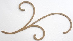 {6} *ACCENT SWiRL* Decorative Scroll Bare Unfinished Chipboard Die Cuts