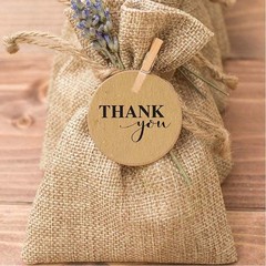 500pcs/roll Round Natural Kraft Thank You Stickers Seal Label Scrapbooking Decor