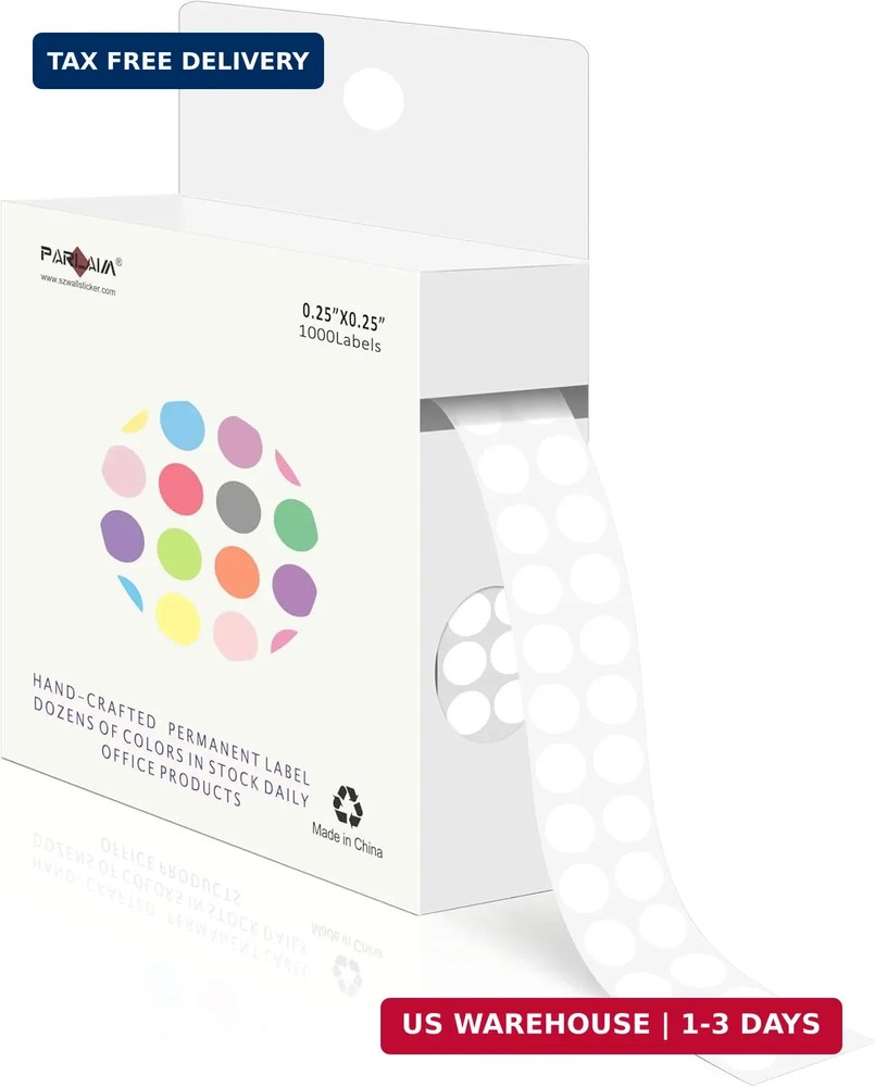 PARLAIM 1/4 Inch Circle Sticker Labels,1000 Stickers Round Color Coding Circle D