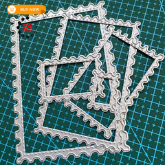 ZbFwmx Cutting Dies Stencil Flower Round Square 11.5cm, Wavy lace set