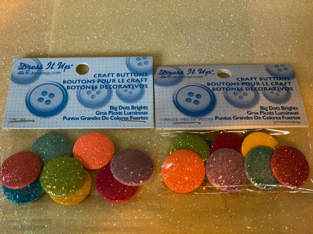 2 PKGS RECOLLECTIONS LARGE SIZE ADHESIVE MULTI-COLOR BRIGHT GLITTER DOTS 20PCS