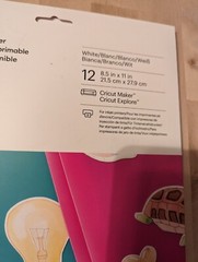 Cricut Printable Sticker Paper 8.5″X11″ 12/Pkg-