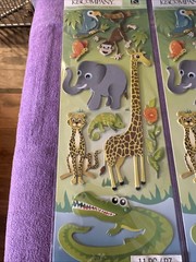 K & Company Adhesive Shipboard Stickers Featuring A Safari Theme 4 Sheets New