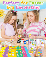 1260 PCS Easter Stickers for Kids, 100 Sheets Egg Decorating Fillers Bunny Stick