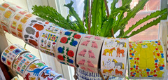 Retro Stickermagic Stickers Off The Roll: Pearly, Fuzzy, Prismatic+: You Choose