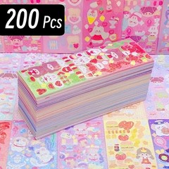 200pcs Cute Kawaii Stickers Set for Kids Scrapbook Journal Diary Decor