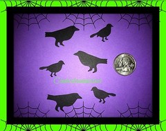 50 BLACK HALLOWEEN MARTHA STEWART & FISKARS BIRD CROW DIE CUTS PUNCHES CONFETTI