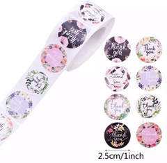 40 Thank You Stickers Cute Flowery Variety Small Business Envelope 1 Inch Round