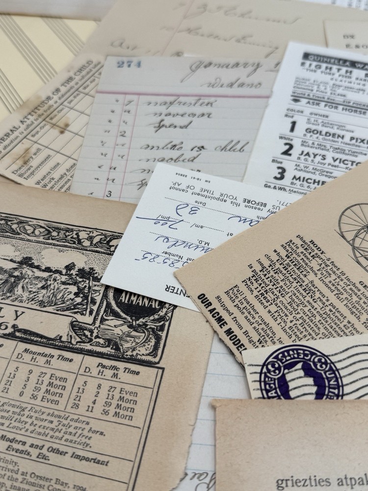 A curated collection of authentic vintage ephemera for art/junk journaling