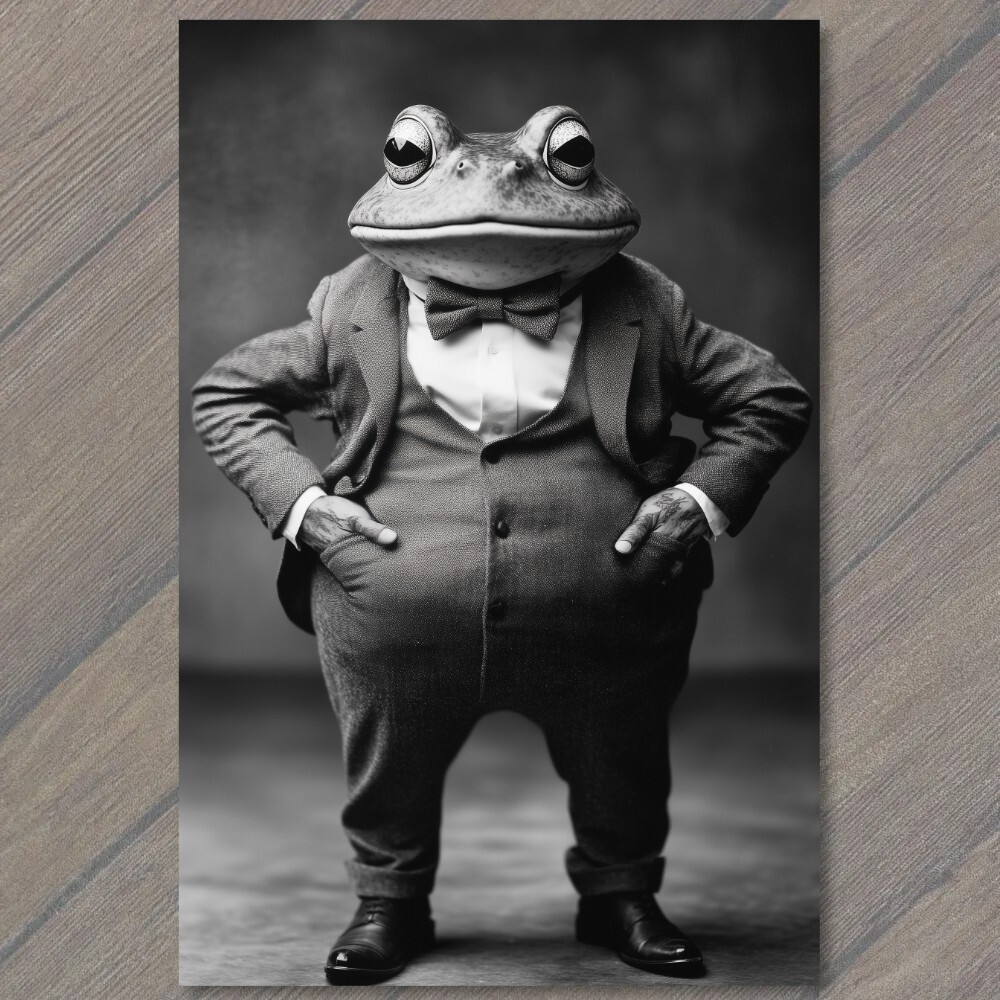 STICKER Dapper Frog Stylish Suit Exuding Weird Creepy Charm Whimsy Cute
