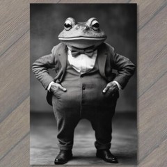 STICKER Dapper Frog Stylish Suit Exuding Weird Creepy Charm Whimsy Cute